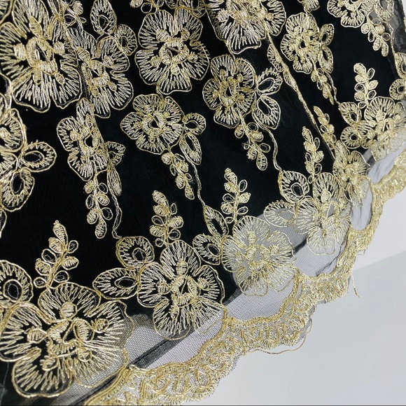 ALYTHEA Black with Gold Embroidery Small Skirt - Picture 11 of 12
